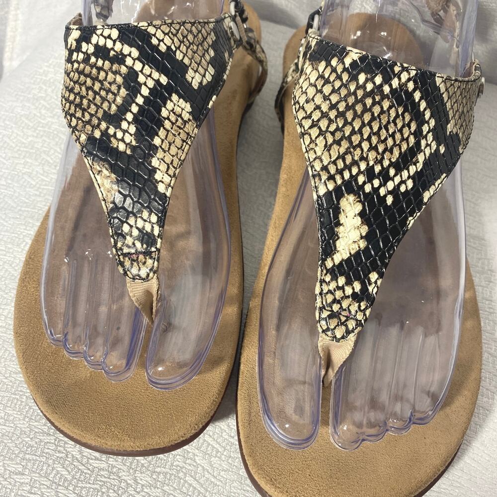 Vionic Snakeskin Pattern Leather Thong Sandals Wo… - image 3